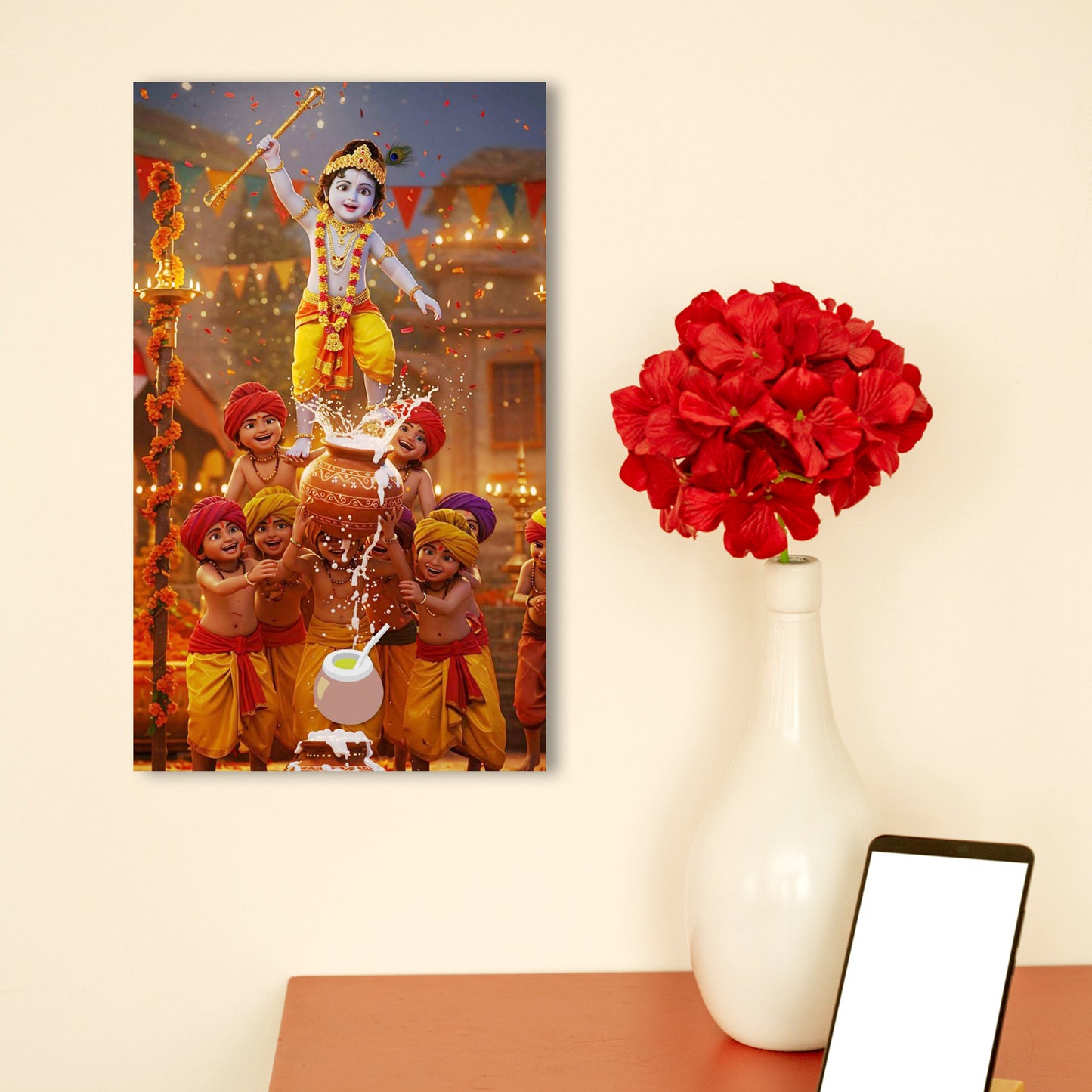 Natkhat Krishna Acrylic Frame -( Size 15x 27cm)
