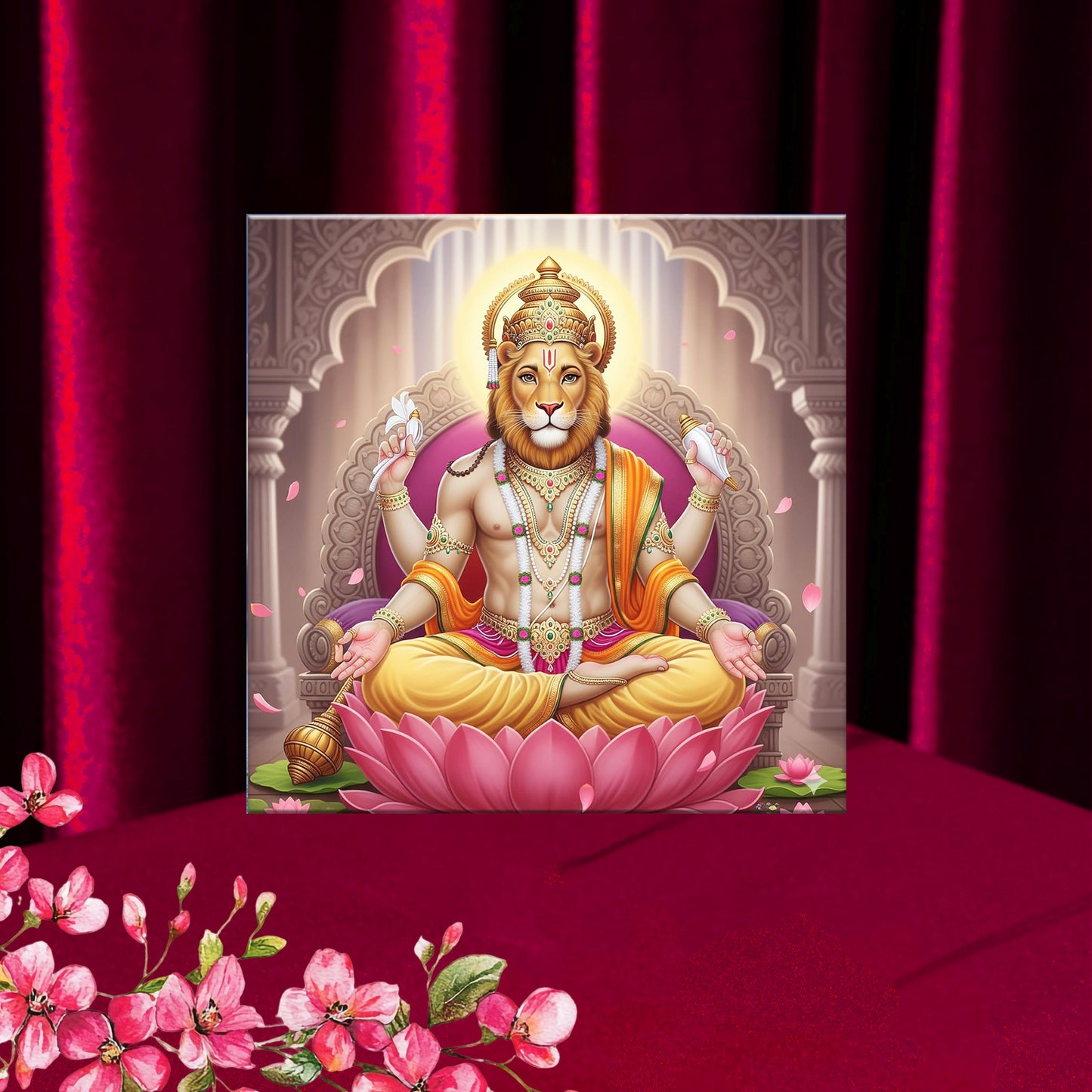 Narsimha Avatar Acrylic Collection-(Size-9x9Inch)