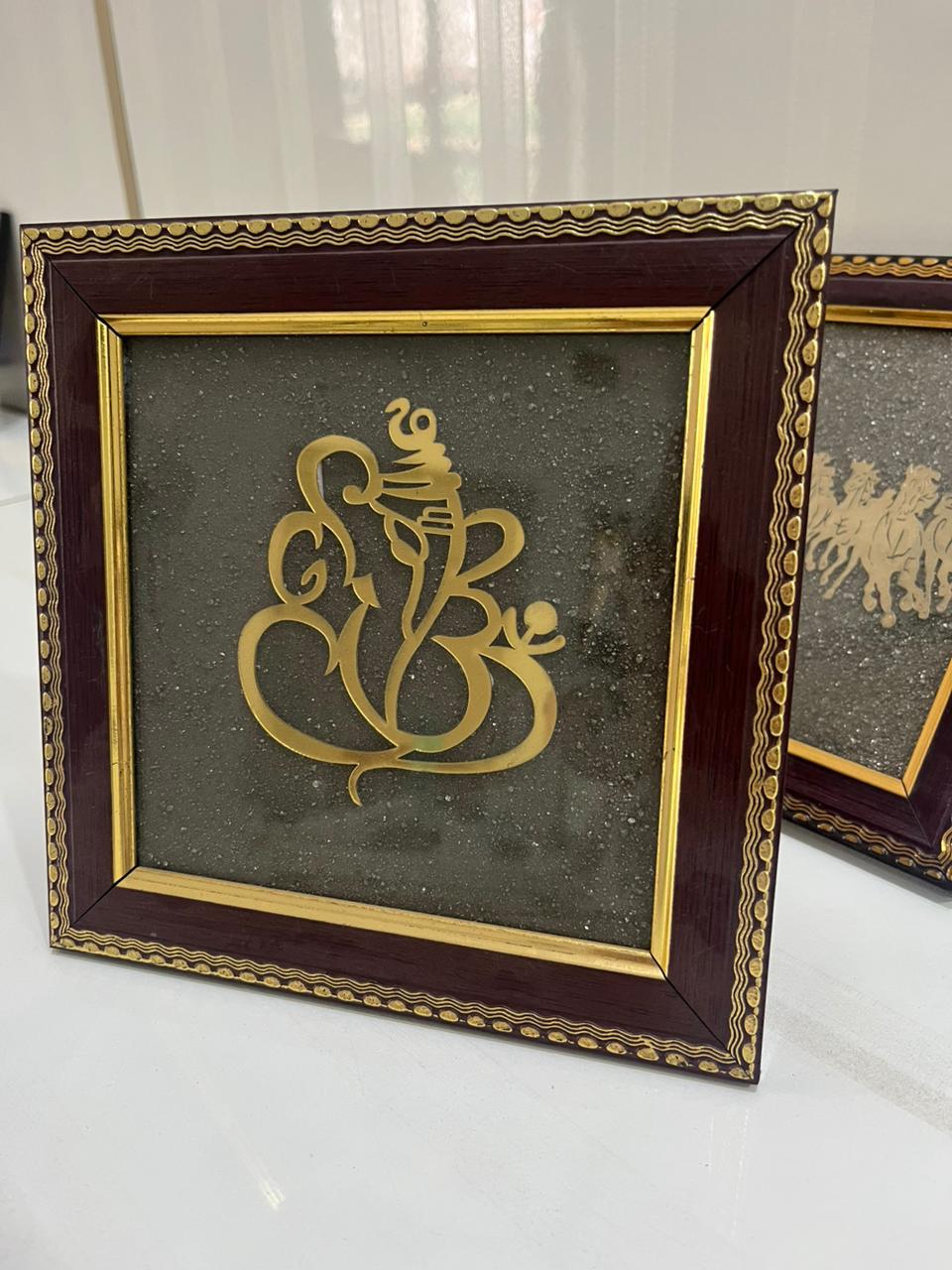 Shree Ganesh Pyrite Blessing Frame