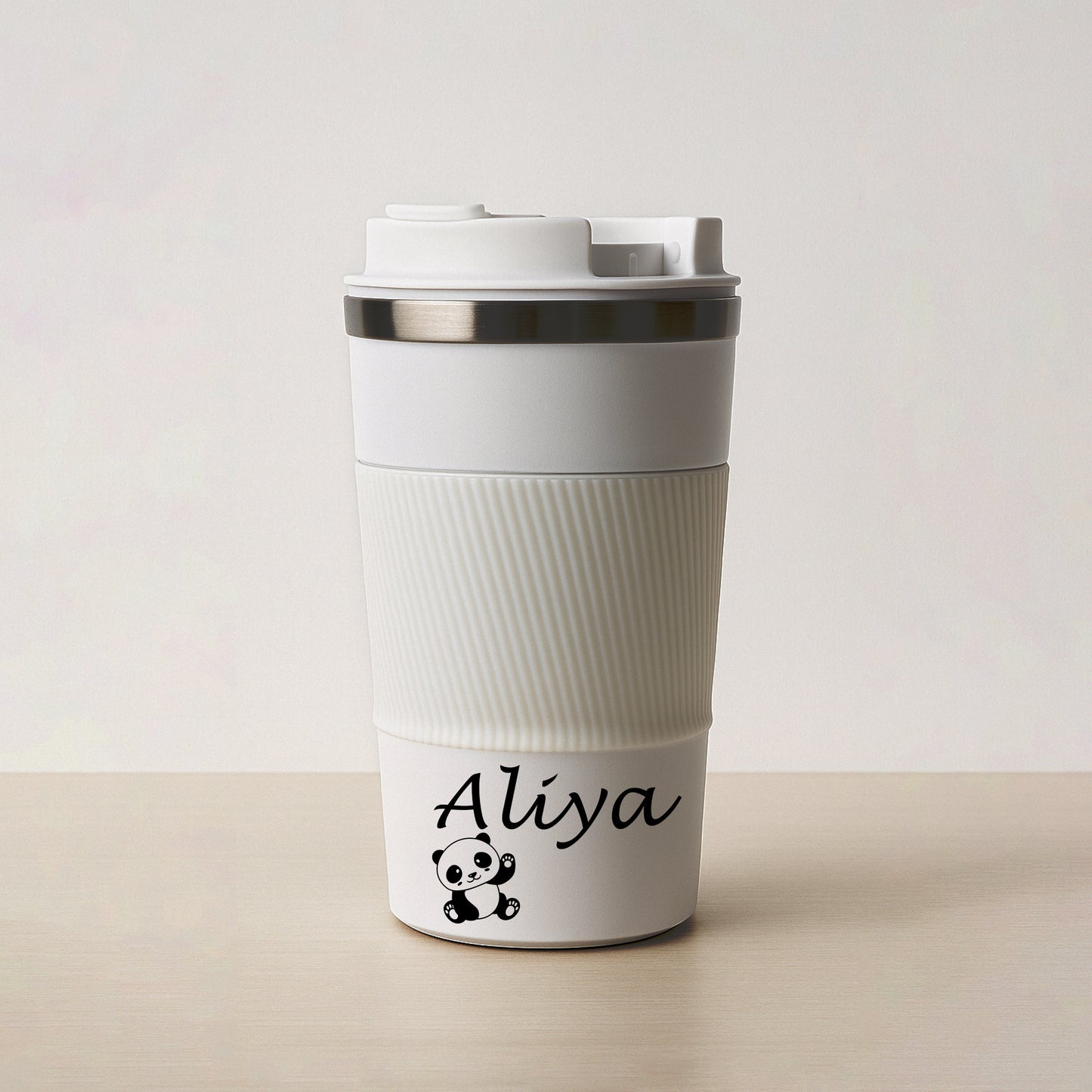 Elegant White Stainless Steel Travel Tumbler