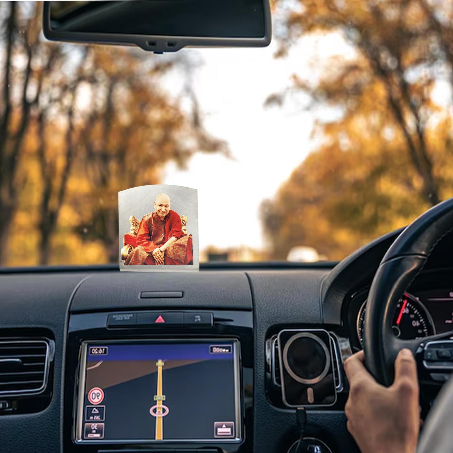 Guruji SS Car Dashboard Frame – Spiritual Guidance Everywhere You Go