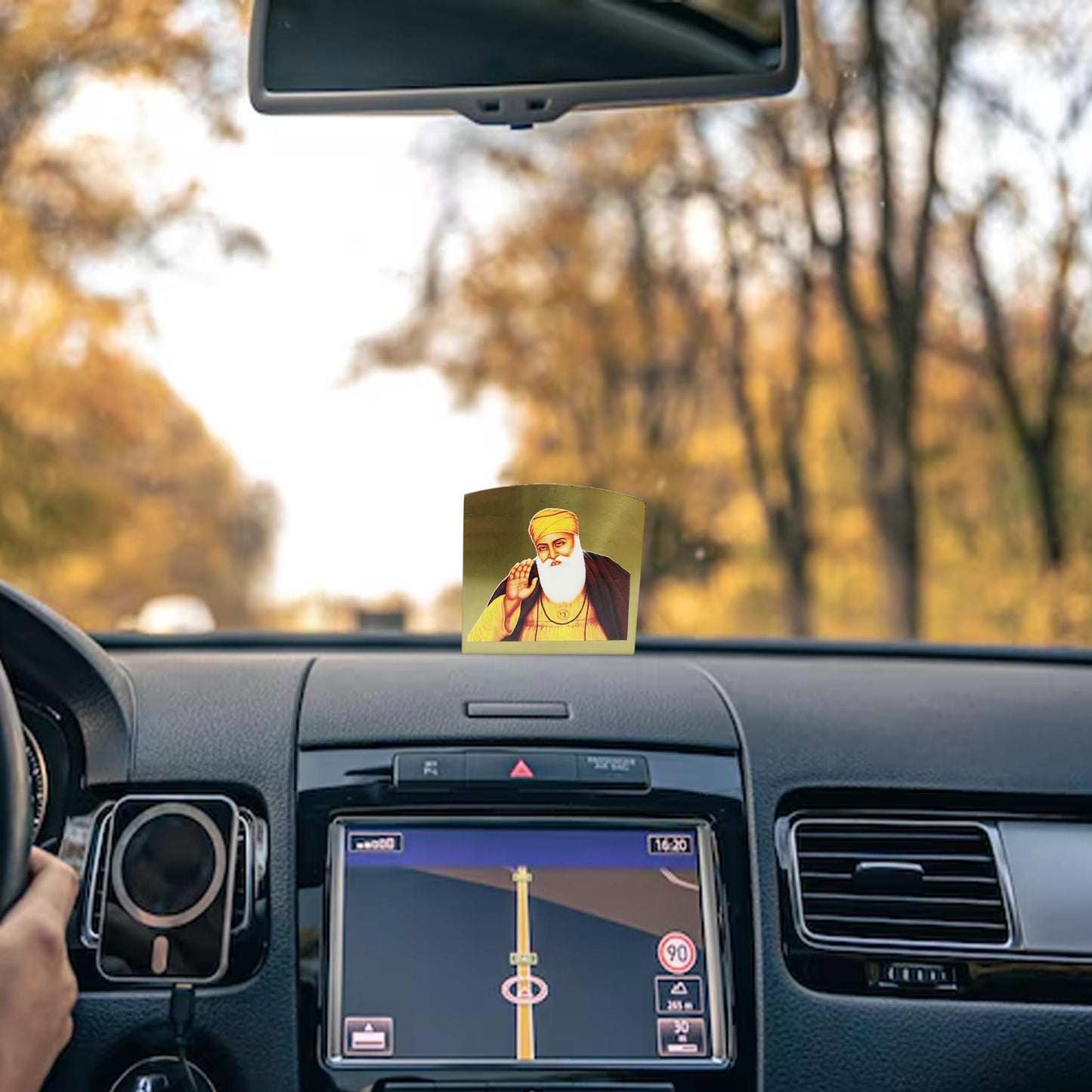 Guru Nanak Ji SS Car Dashboard Frame – Calm & Grace on the Road