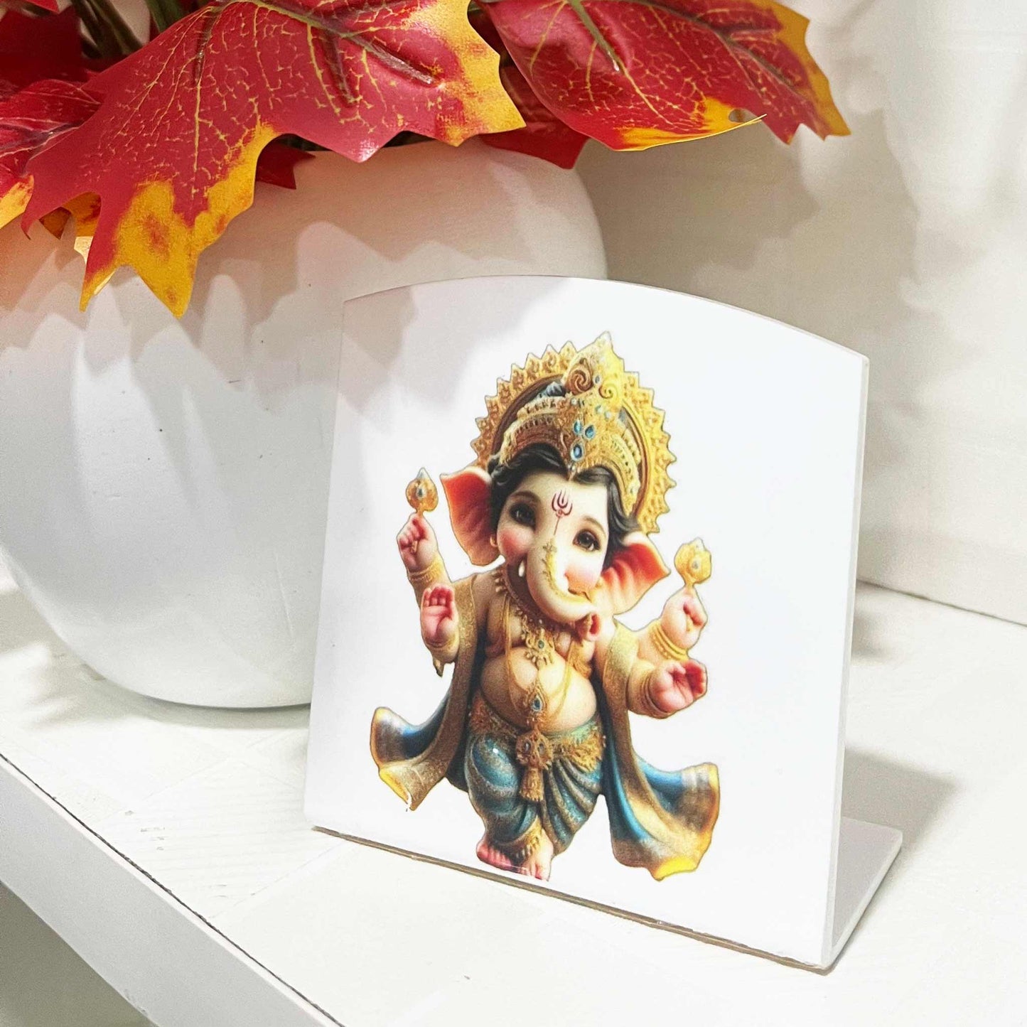 Ganesha Acrylic Car Dashboard Frame – Divine Blessings on Every Journey