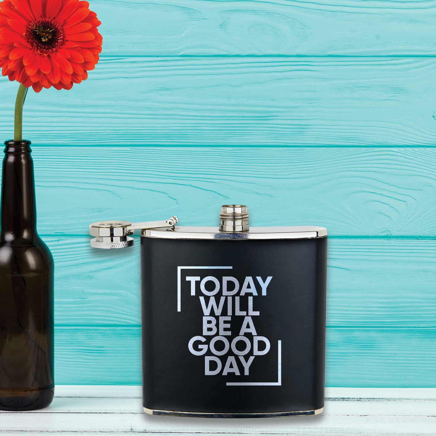 Black hip flask