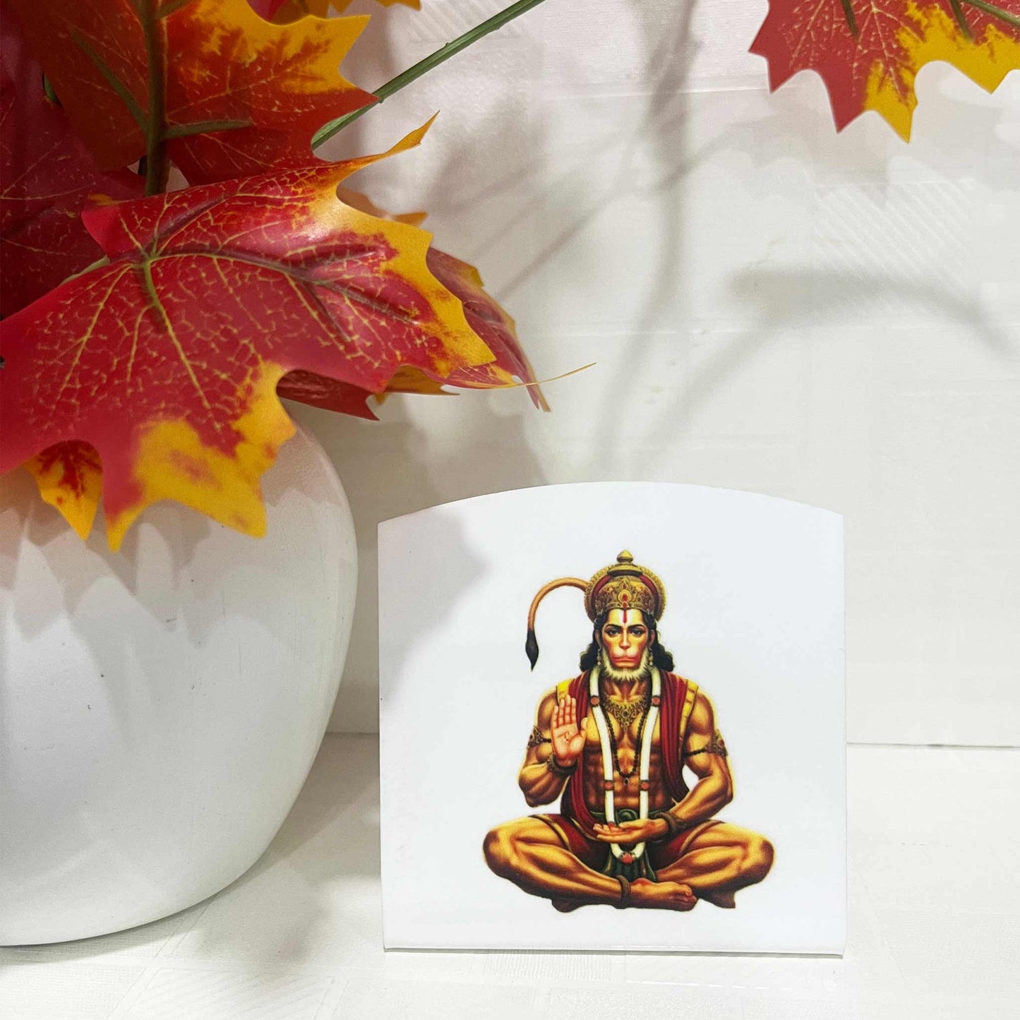 Hanuman Ji Acrylic Car Dashboard Frame – Strength & Protection on the Road