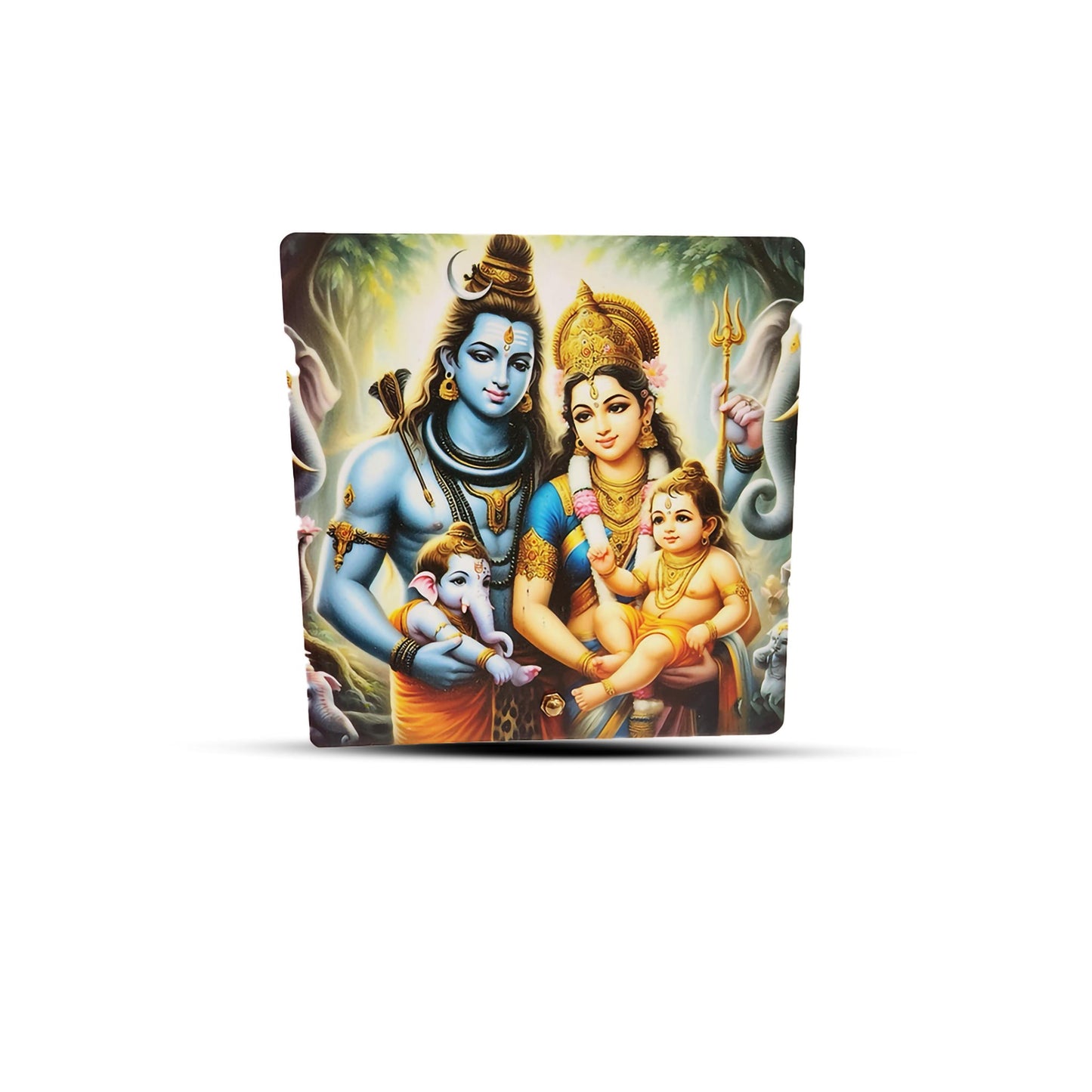 Shiv Shakti Parivar Glow Frame- (Size 6x6 Inch)