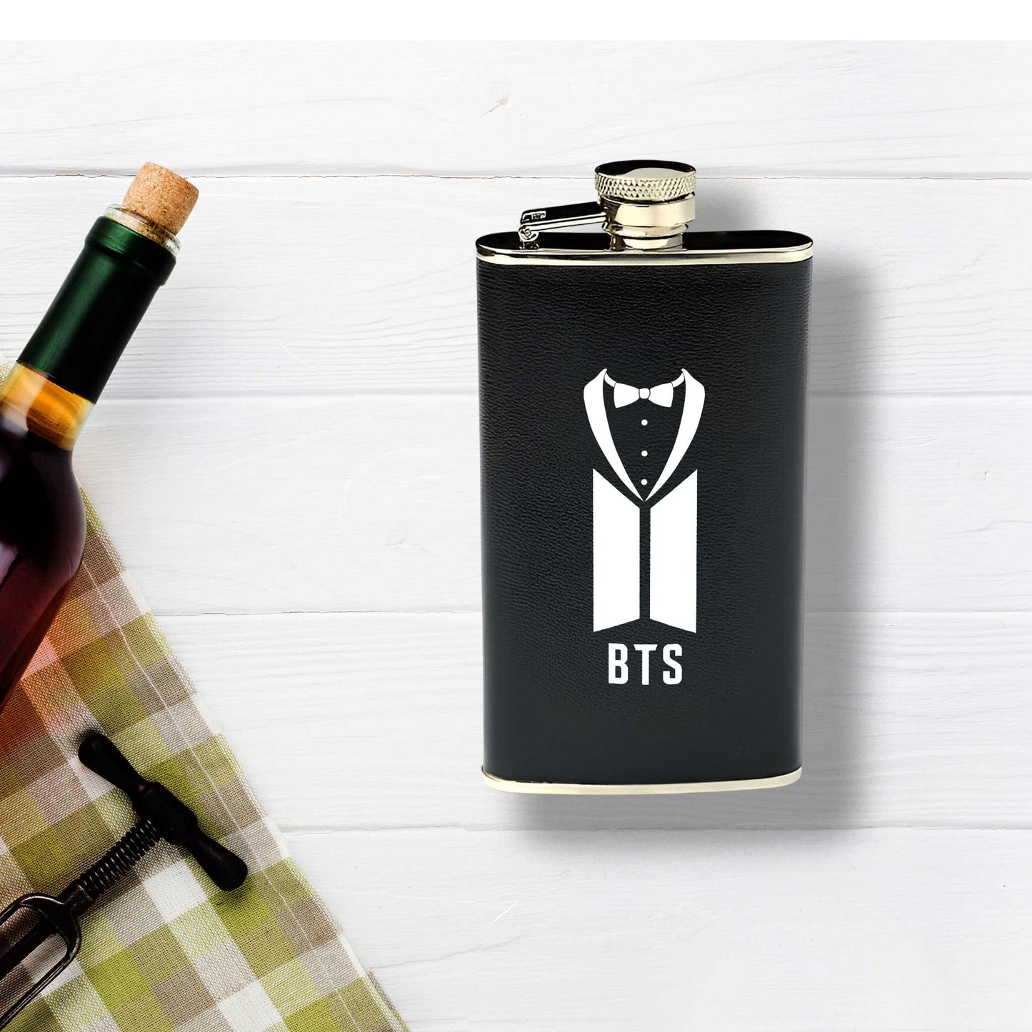 Black hip flask mini
