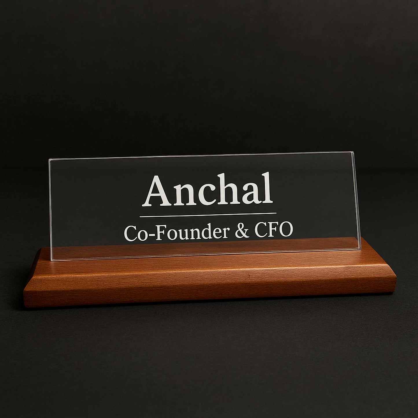 Signature transparent Desk Name Plate