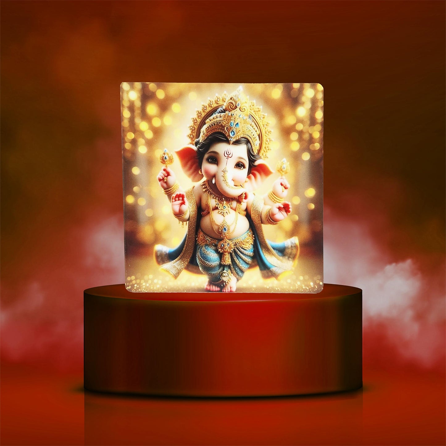 Shree Ganesh Modern Acrylic Print- (Size 6x6 Inch)
