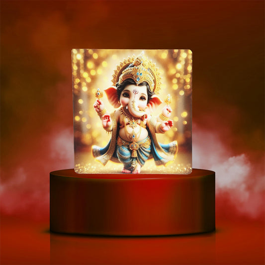 Shree Ganesh Modern Acrylic Print- (Size 6x6 Inch)