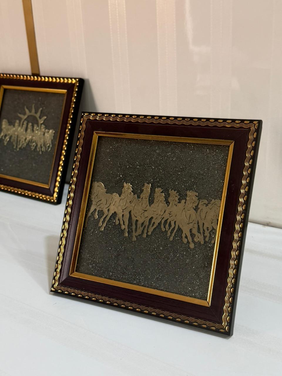 Regal Seven Horses Pyrite Decor Frame