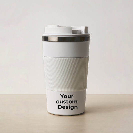 Elegant White Stainless Steel Travel Tumbler