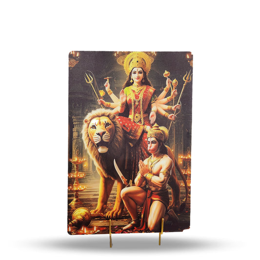 Durga Sewa Durga Hanuman Ji Frame- (Size 9x12 Inch)