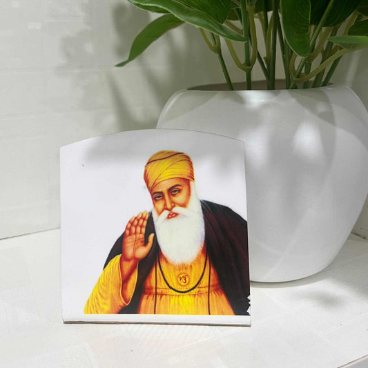 Guru Nanak Ji Acrylic Car Dashboard Frame – A Touch of Serenity on Every Drive