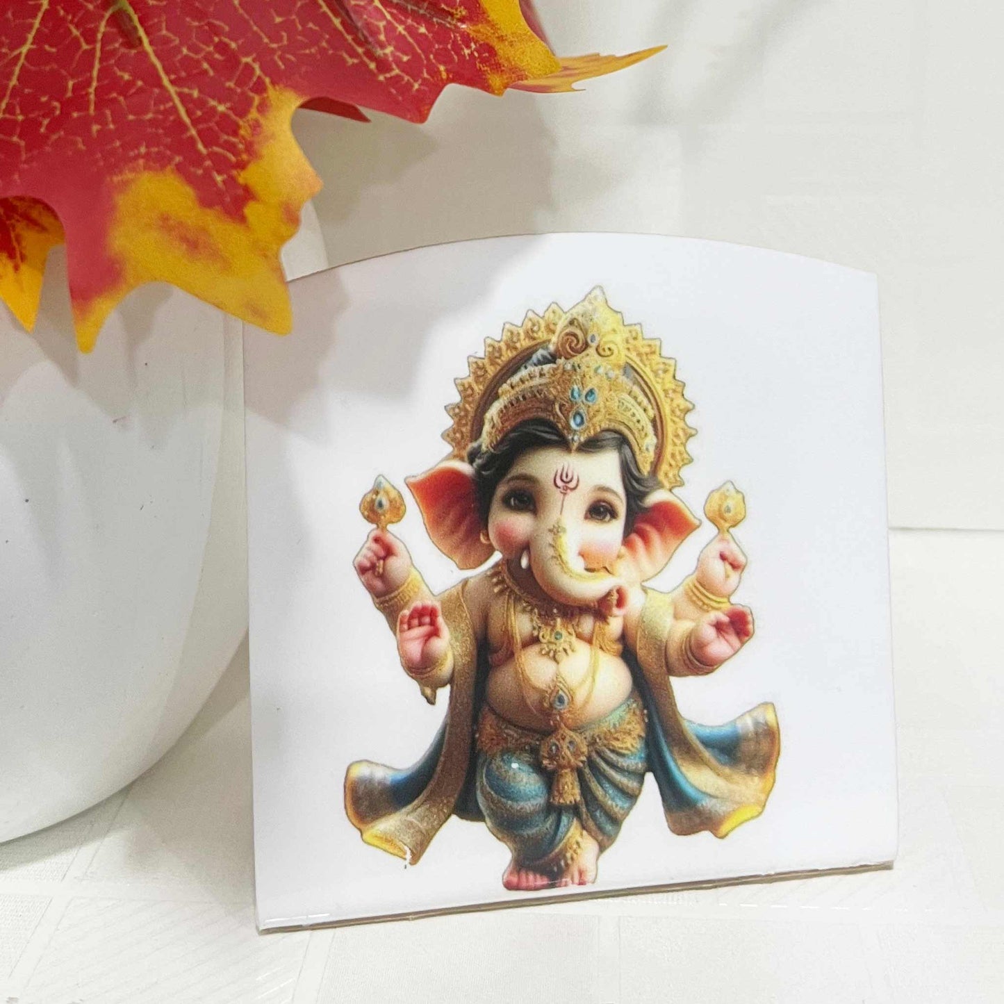 Ganesha Acrylic Car Dashboard Frame – Divine Blessings on Every Journey