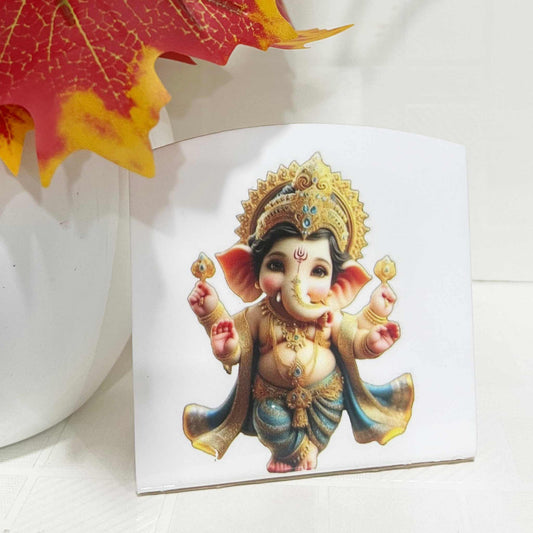 Ganesha Acrylic Car Dashboard Frame – Divine Blessings on Every Journey
