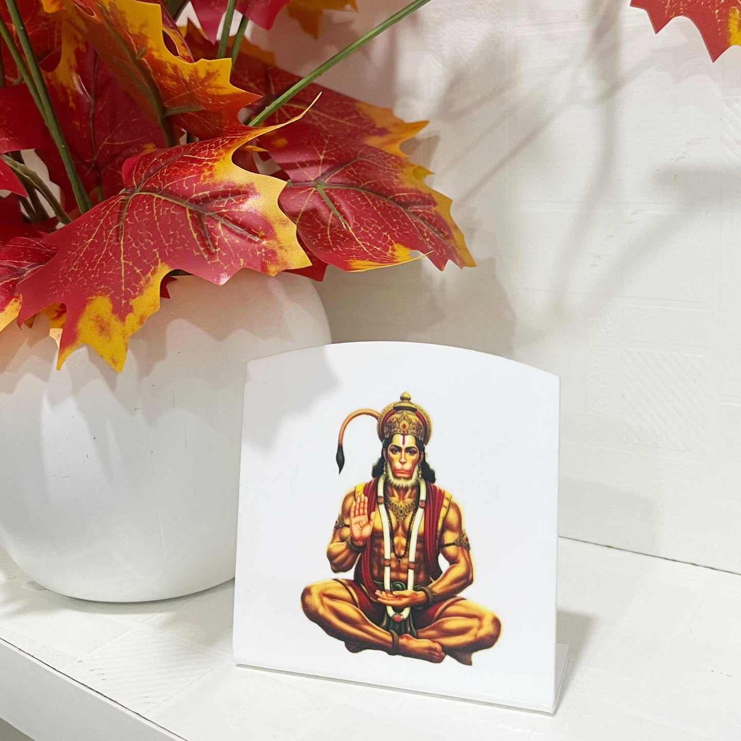 Hanuman Ji Acrylic Car Dashboard Frame – Strength & Protection on the Road