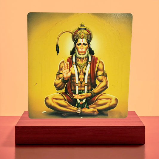 Sankat Mochan Hanuman Glow Frame- (Size 6x6 Inch)