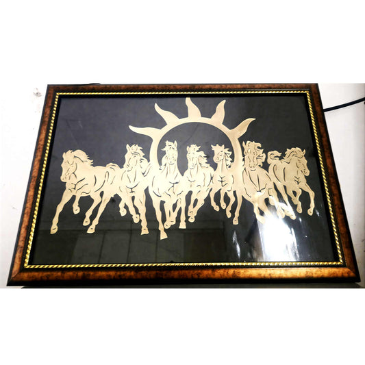 Golden Glory 7 Horses -18''x12"