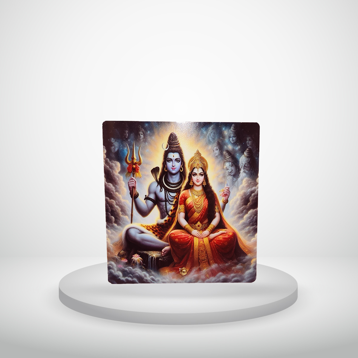Shiva–Parvati Acrylic  Frame - (Size 6X6 Inch)