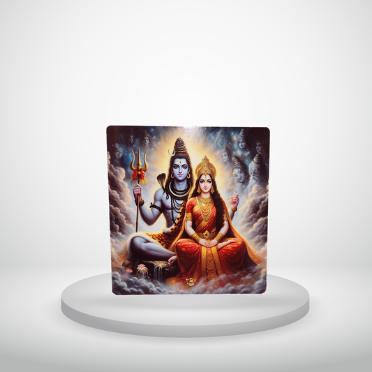 Shiva–Parvati Acrylic  Frame - (Size 6X6 Inch)