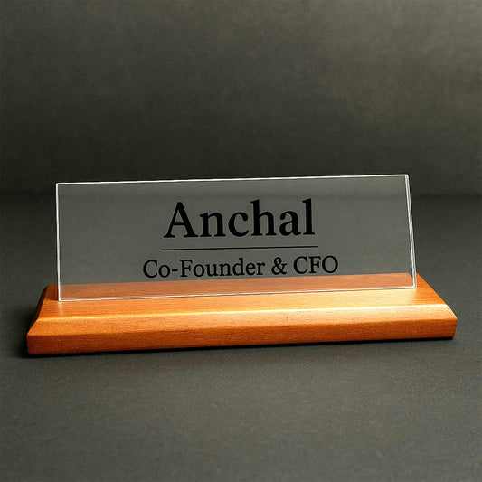 Signature transparent Desk Name Plate